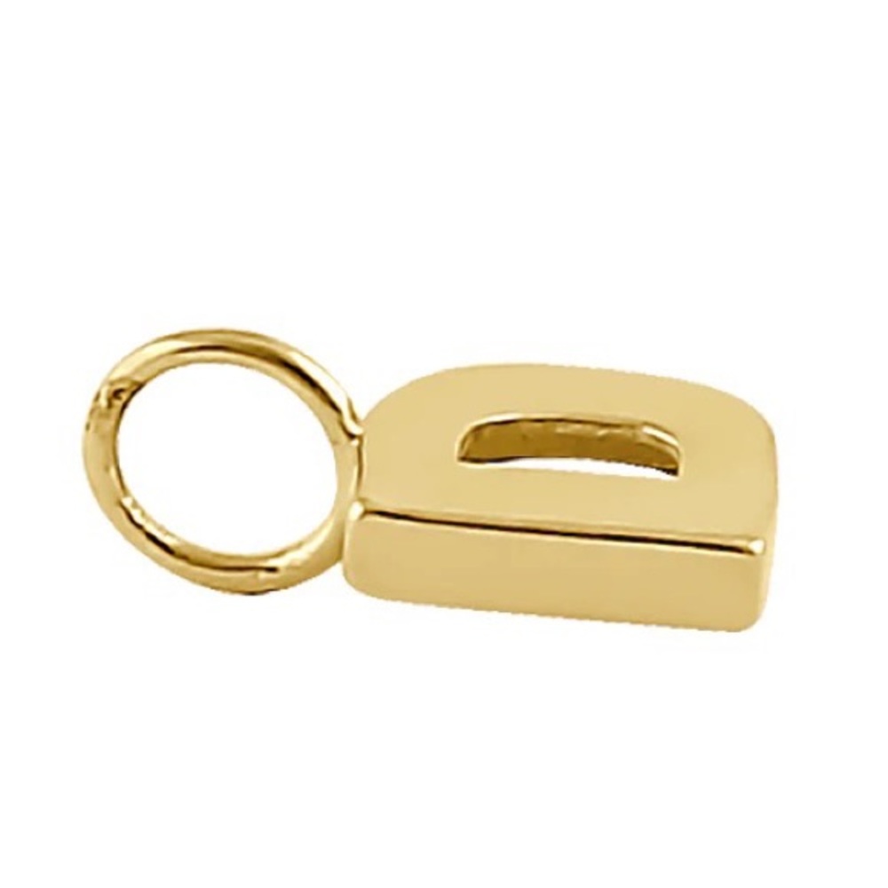 14K Solid Gold Letter D Initial Pendant - Picture 4 of 5